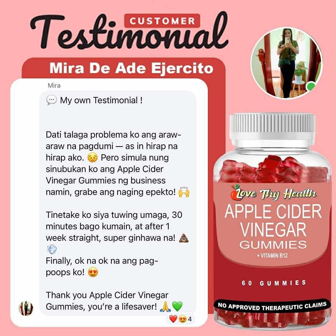 Apple Cider Vinegar Gummies 1000mg 60 Pcs Gummies Per Bottle