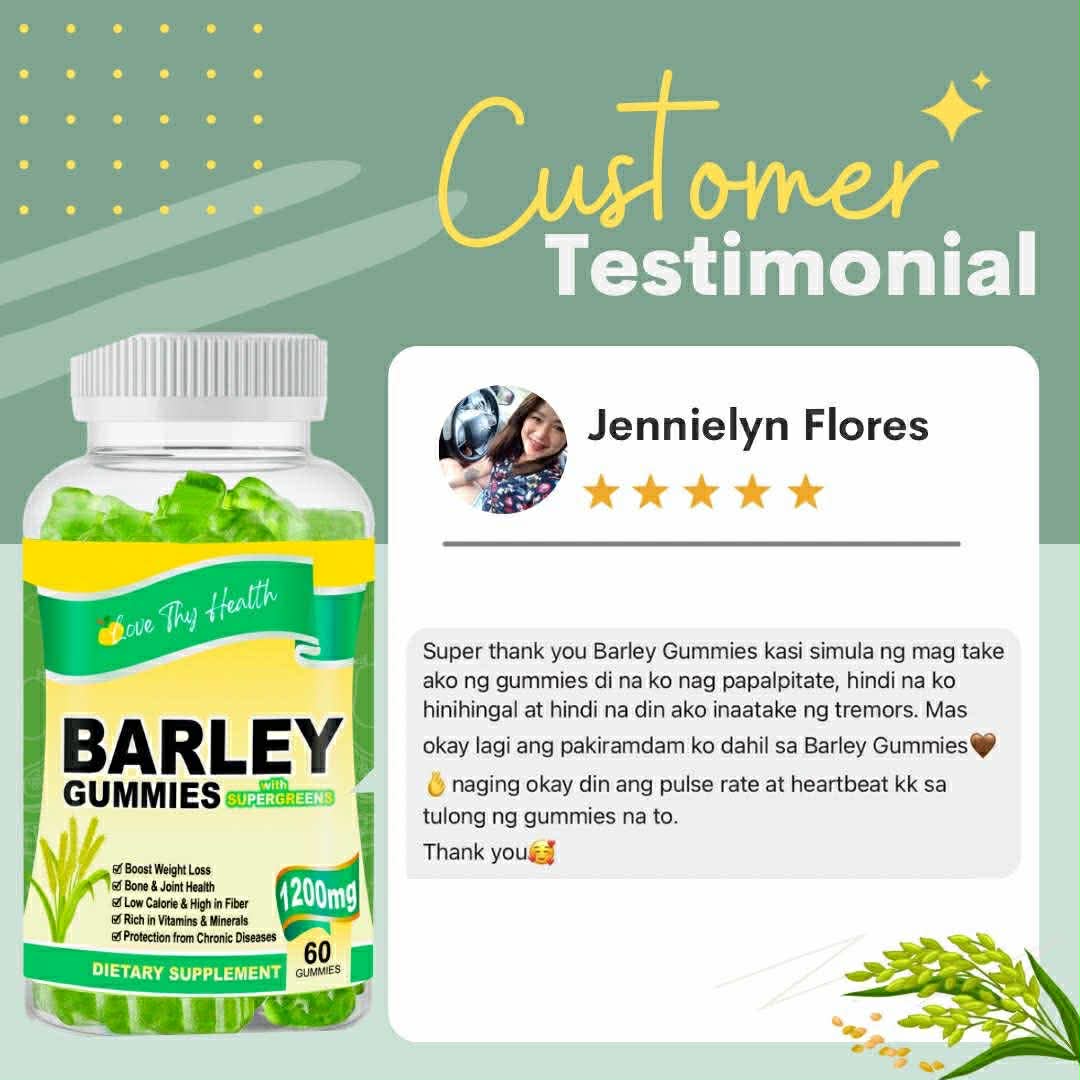 Barley Gummies with SuperGreens 1200MG 60Pcs Gummies Per Bottle