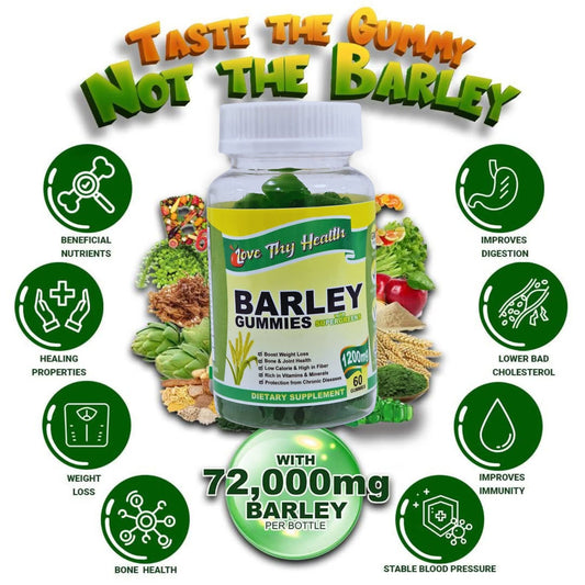 Barley Gummies with SuperGreens 1200MG 60Pcs Gummies Per Bottle