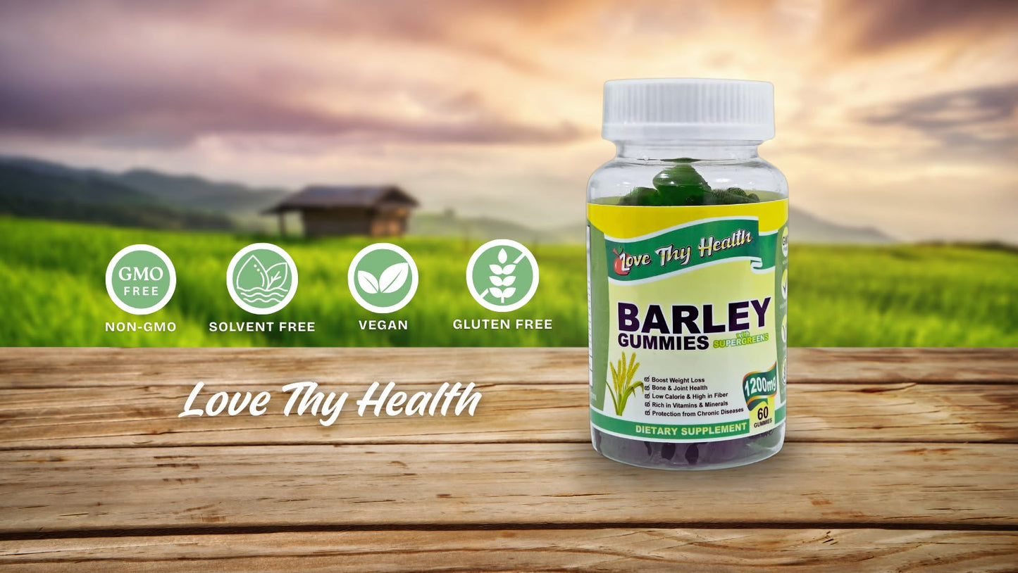 Barley Gummies with SuperGreens 1200MG 60Pcs Gummies Per Bottle