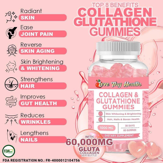 COLLAGEN GLUTATHIONE GUMMIES 1000MG/60 Gummies