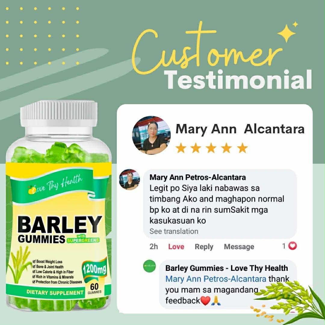 Barley Gummies with SuperGreens 1200MG 60Pcs Gummies Per Bottle