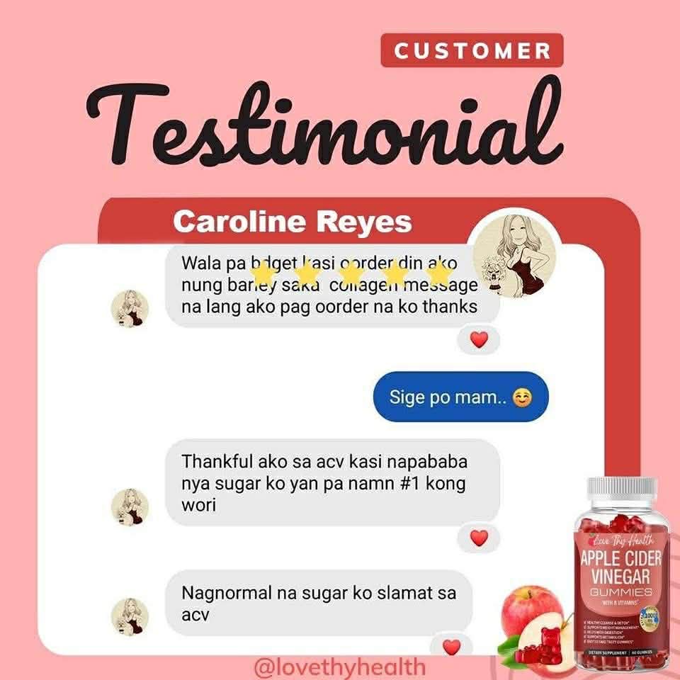 Apple Cider Vinegar Gummies 1000mg 60 Pcs Gummies Per Bottle